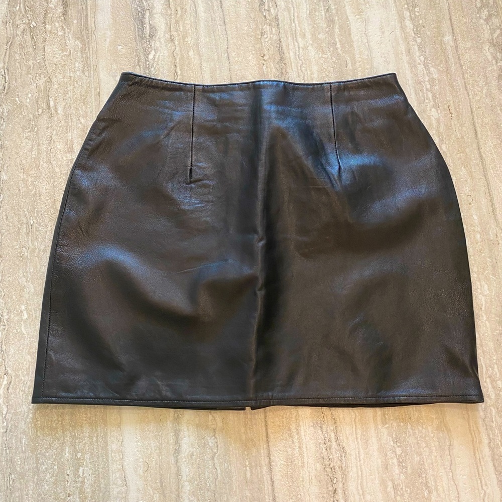 Leather black skirt